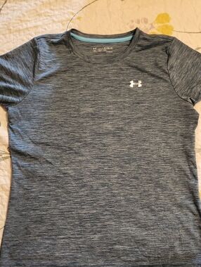 Under Armour Gray Heathered Tech Tee with White Logo